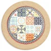 Dessous de plat rond en céramique design carreau de ciment Ø20cm