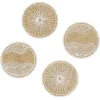 Dessous de verre jute naturel et blanc Ø8,5cm x4