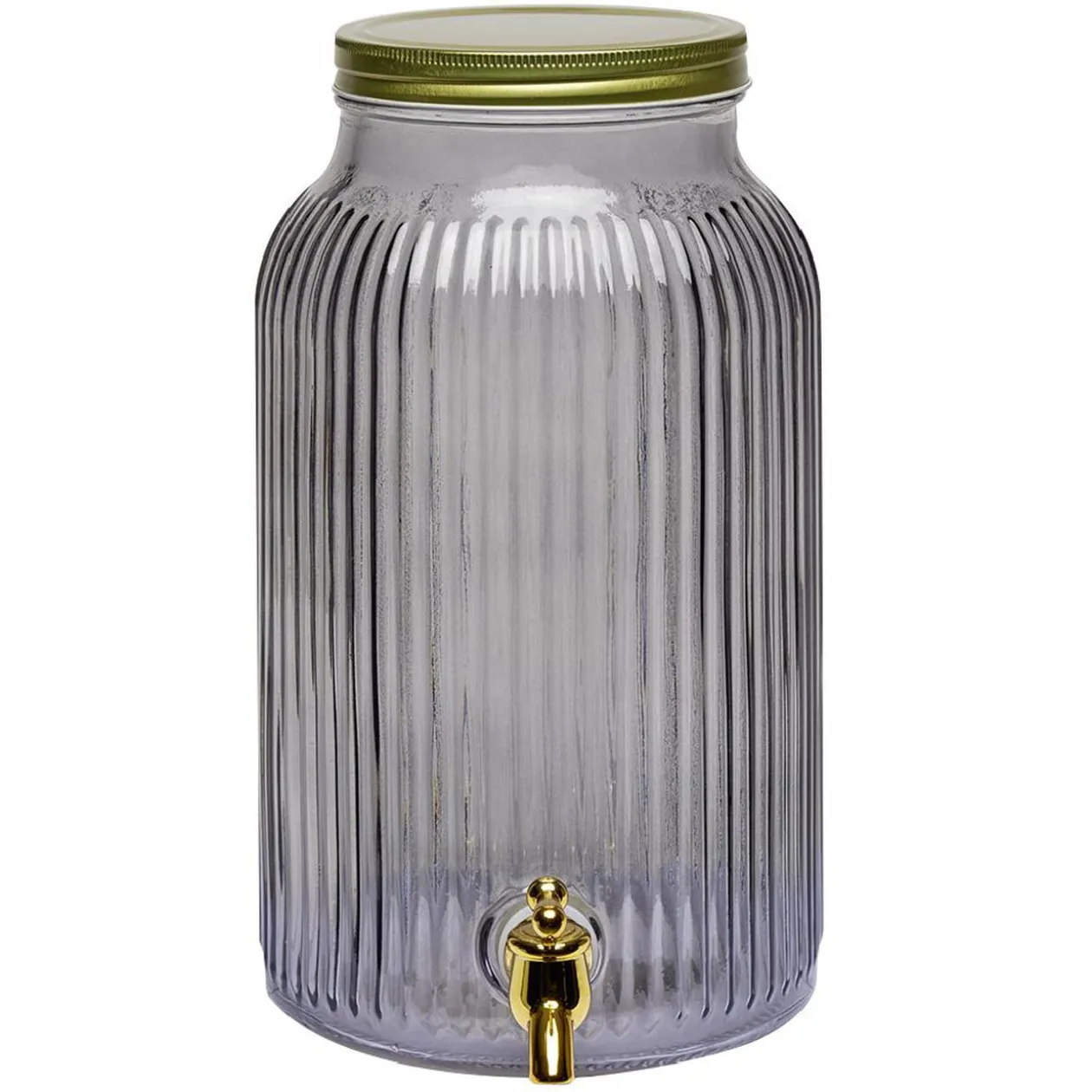 Distibuteur à boisson en verre strié noir 5,5L