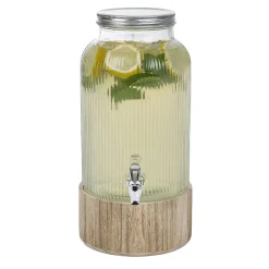 Distributeur de boisson 5,5L avec support en bois