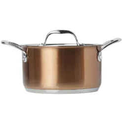 Faitout acier doré avec couvercle en inox
