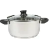 Faitout en inox gris argent 24 cm
