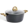 Faitout tous feux dont induction aluminium gris Ø24cm