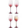 Flûte à champagne fumé rouge 19,5cl x4