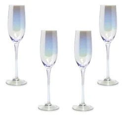 Flûte à champagne irisé collection Noël givré x4