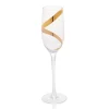 Flûte à champagne transparent motif ruban doré x3
