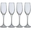 Flûte en verre argenté x4