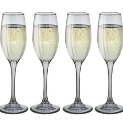 Flûte en verre argenté x4