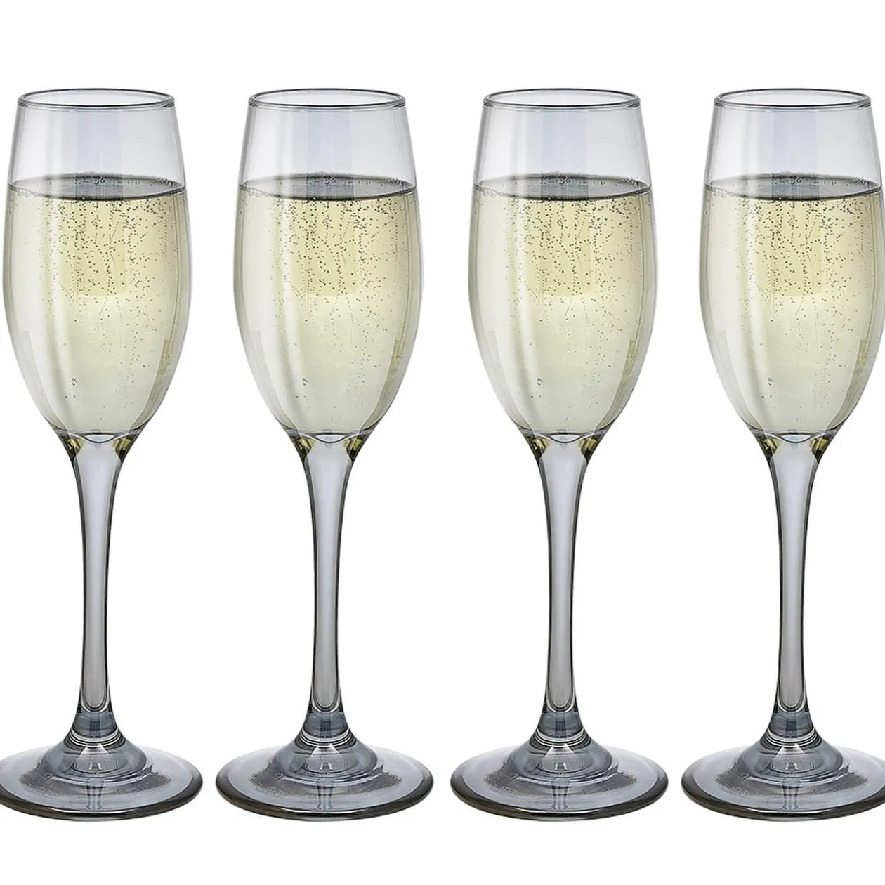 Flûte en verre argenté x4