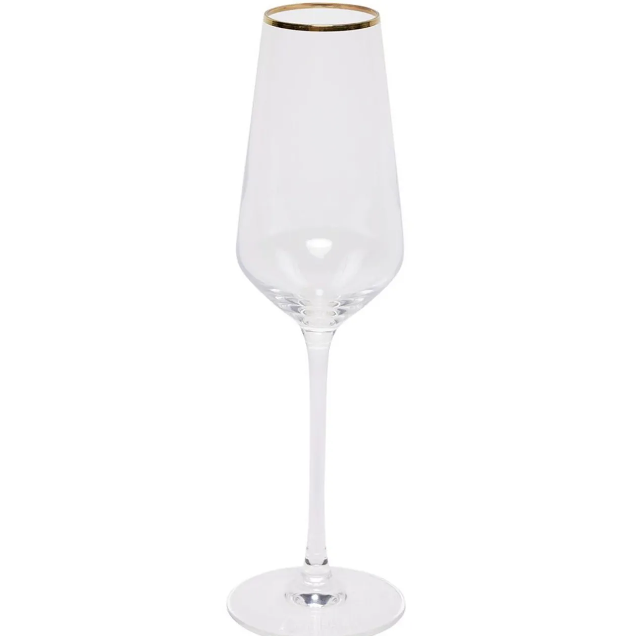Flûte en verre avec liseré doré 23 cl x4