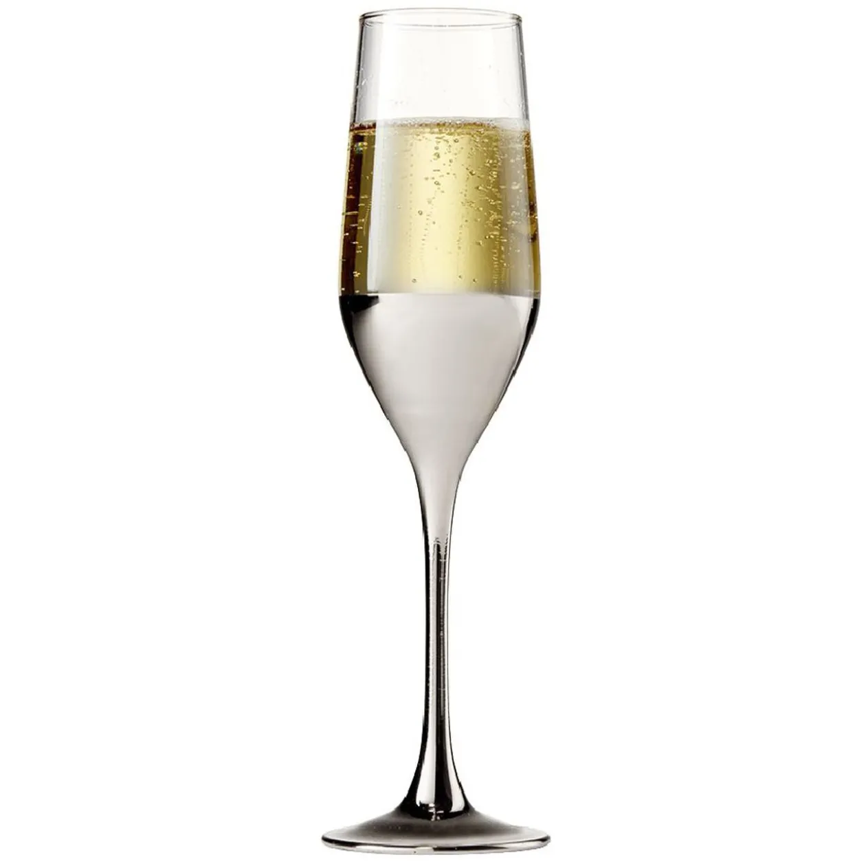Flûte en verre Oksana argentée 17cL x4