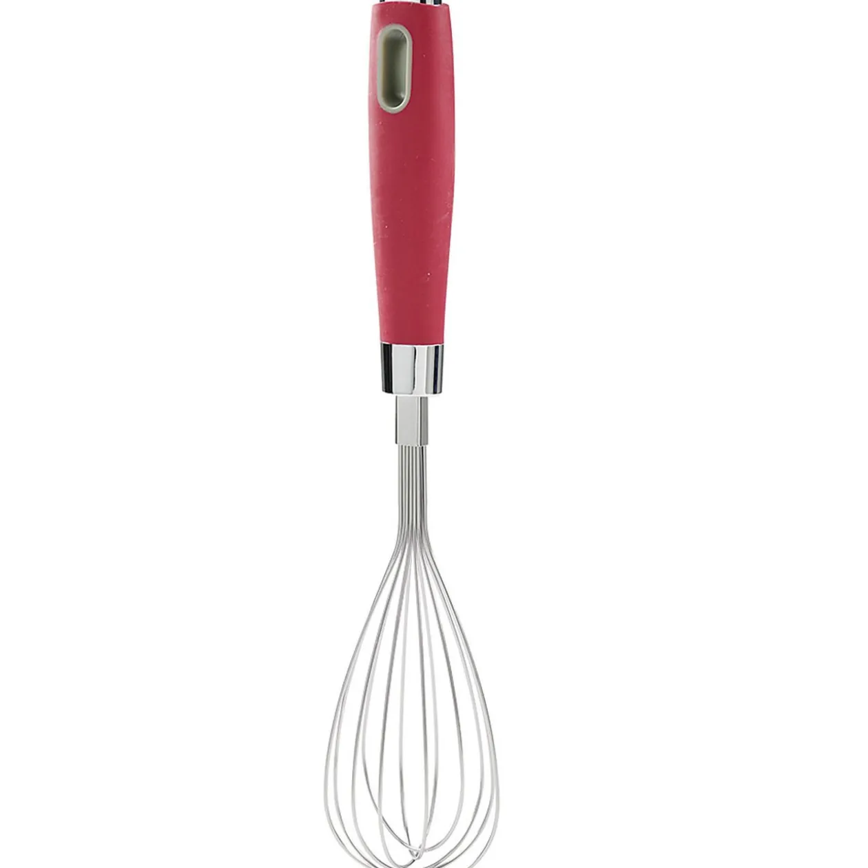 Fouet de cuisine en inox manche en polypropylène rouge