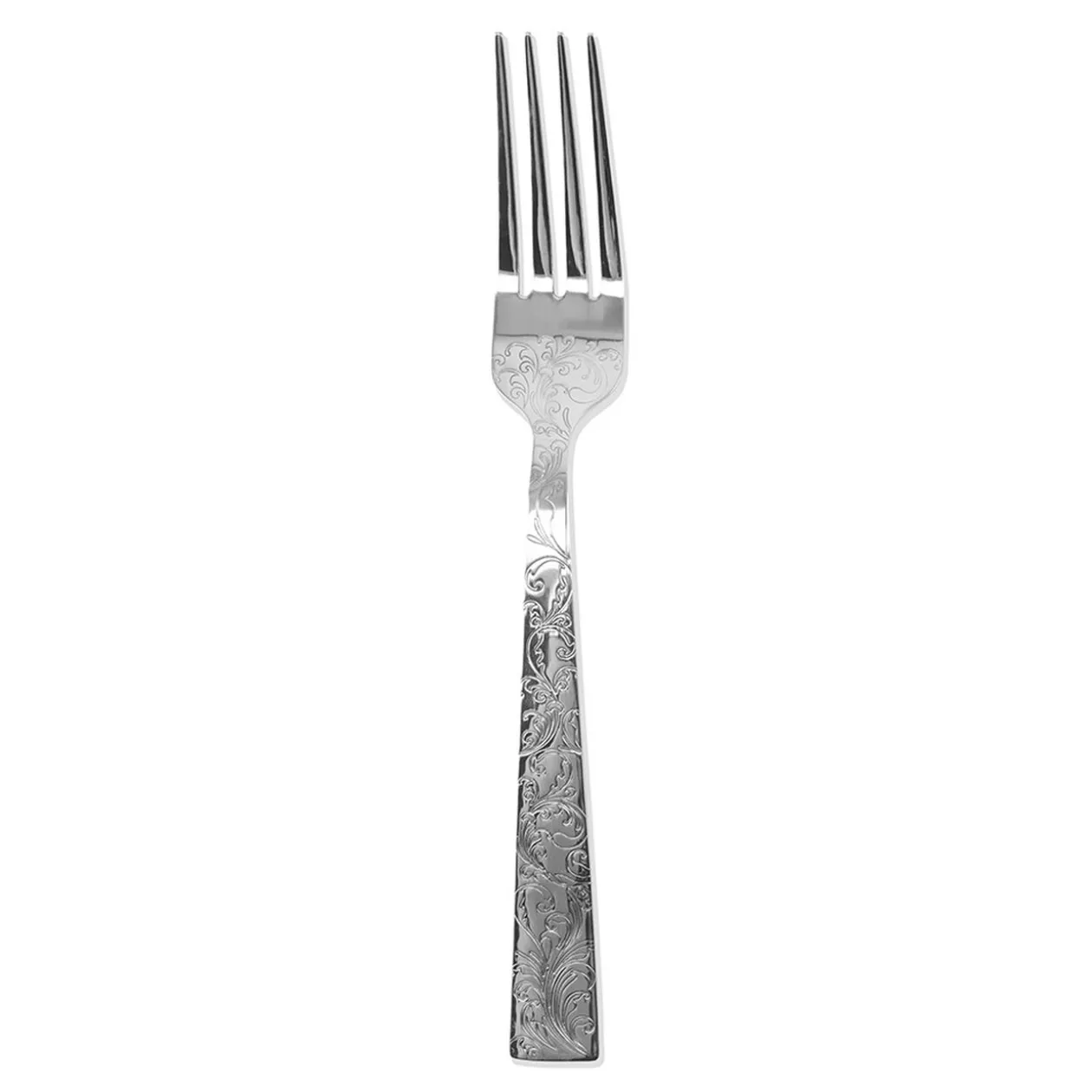 Fourchette inox design arabesque
