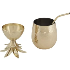 Gobelet ananas doré avec couvercle