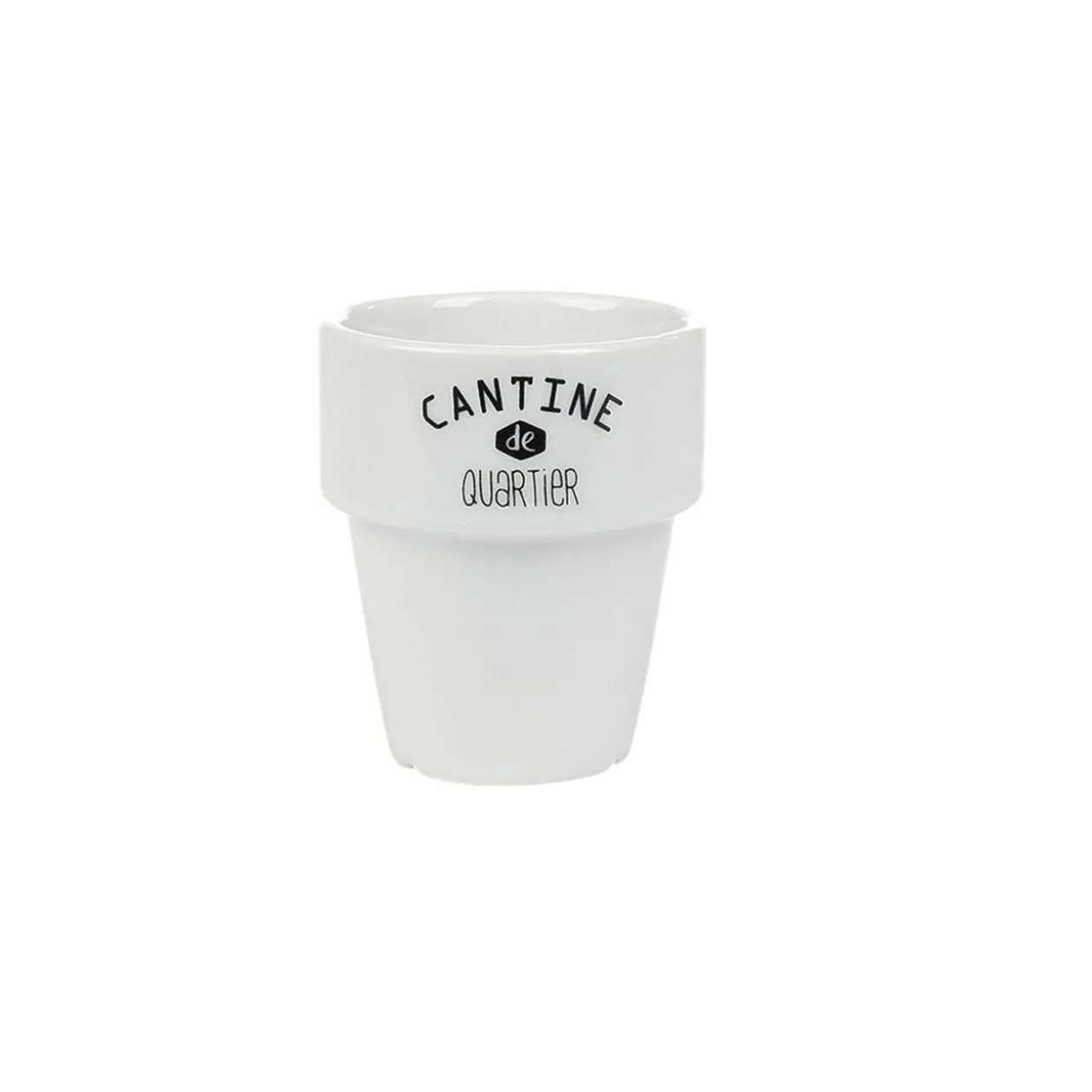 Gobelet en porcelaine design blanc noir 11 cl x4