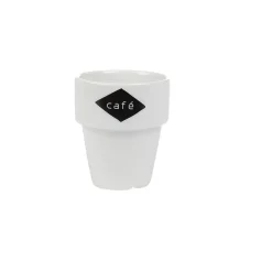 Gobelet en porcelaine design blanc noir 11 cl x4