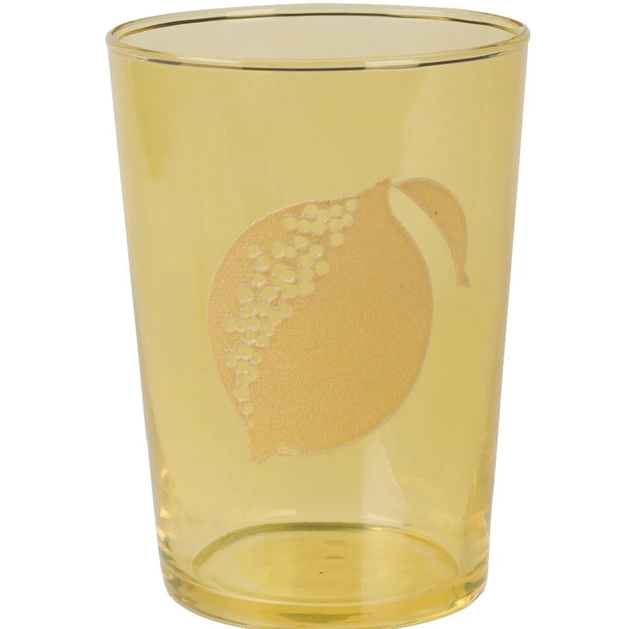 Gobelet en verre décor citron