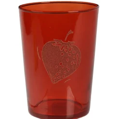 Gobelet en verre décor fraise