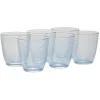 Gobelet en verre Margaux motifs chevron transparent bleu x6