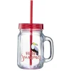 Gobelet en verre motif exotique avec paille 480 ml