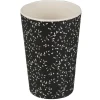 Gobelet mélaminé noir décor feuille blanche