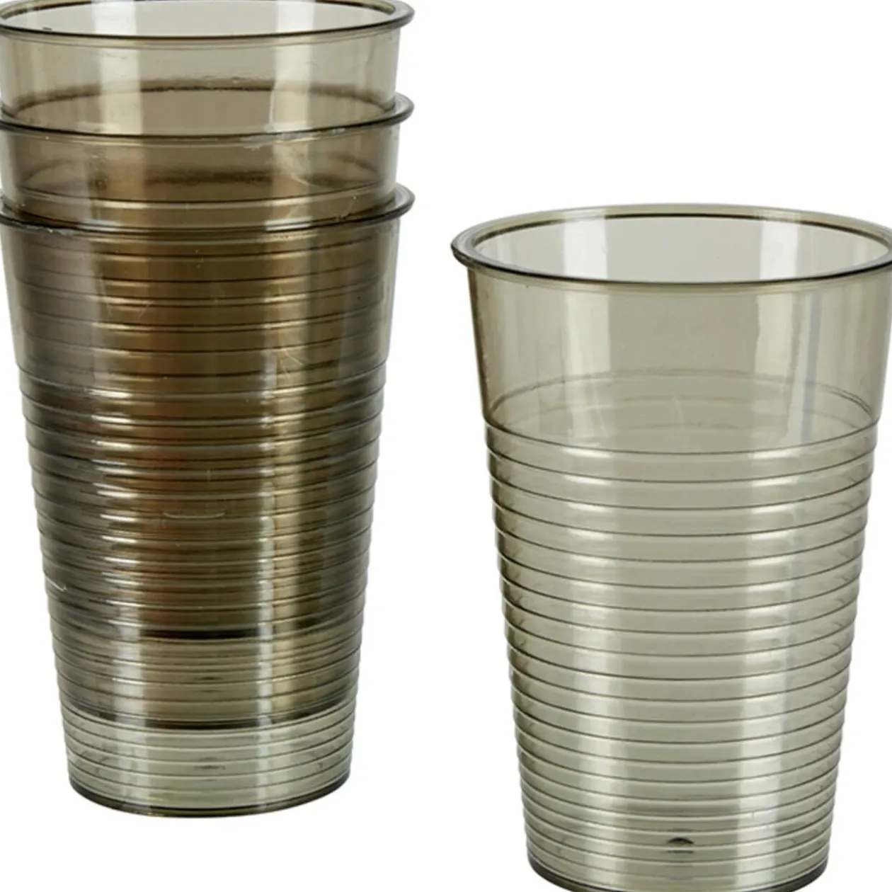 Gobelet plastique noir transparent x4
