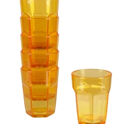 Gobelet plastique rigide orange transparent x6