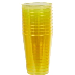 Gobelet plastique uni jaune x 10