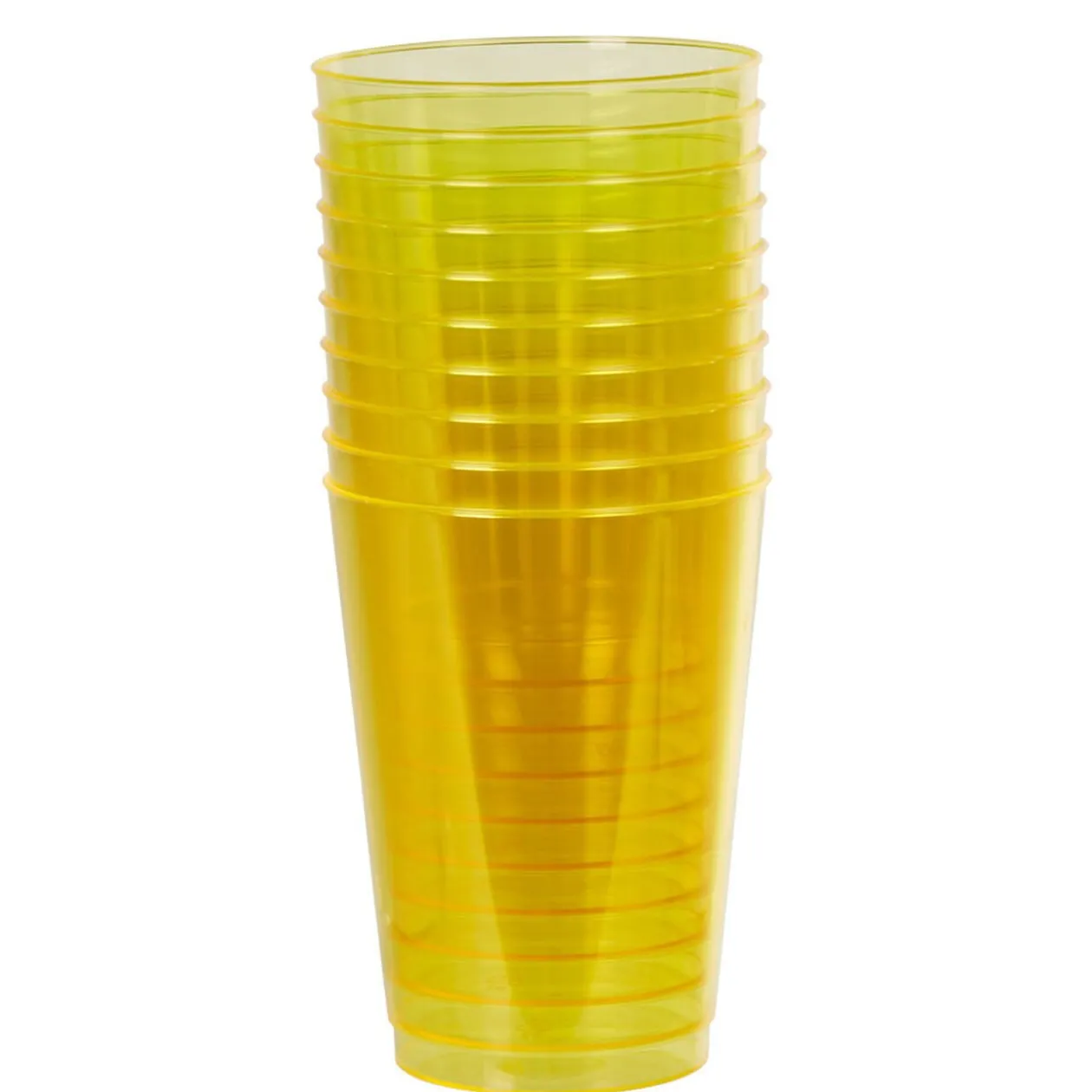 Gobelet plastique uni jaune x 10
