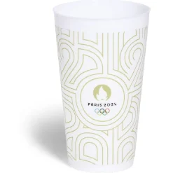 Gobelet réutilisable polypropylène blanc JO Paris 2024 650mL