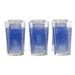 Gobelet verre rayé multicolore assorti x6