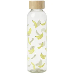 Gourde bouteille en verre avec bouchon bambou 500ml Ø6,5xH22cm