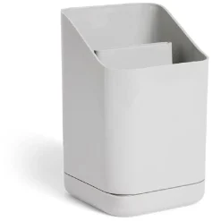 Égoutoir à couverts et ustensiles plastique gris - 11x11xH17cm