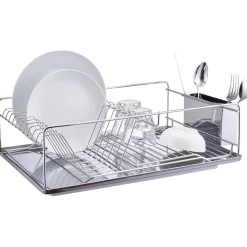 Égouttoir à vaisselle avec porte-couverts inox