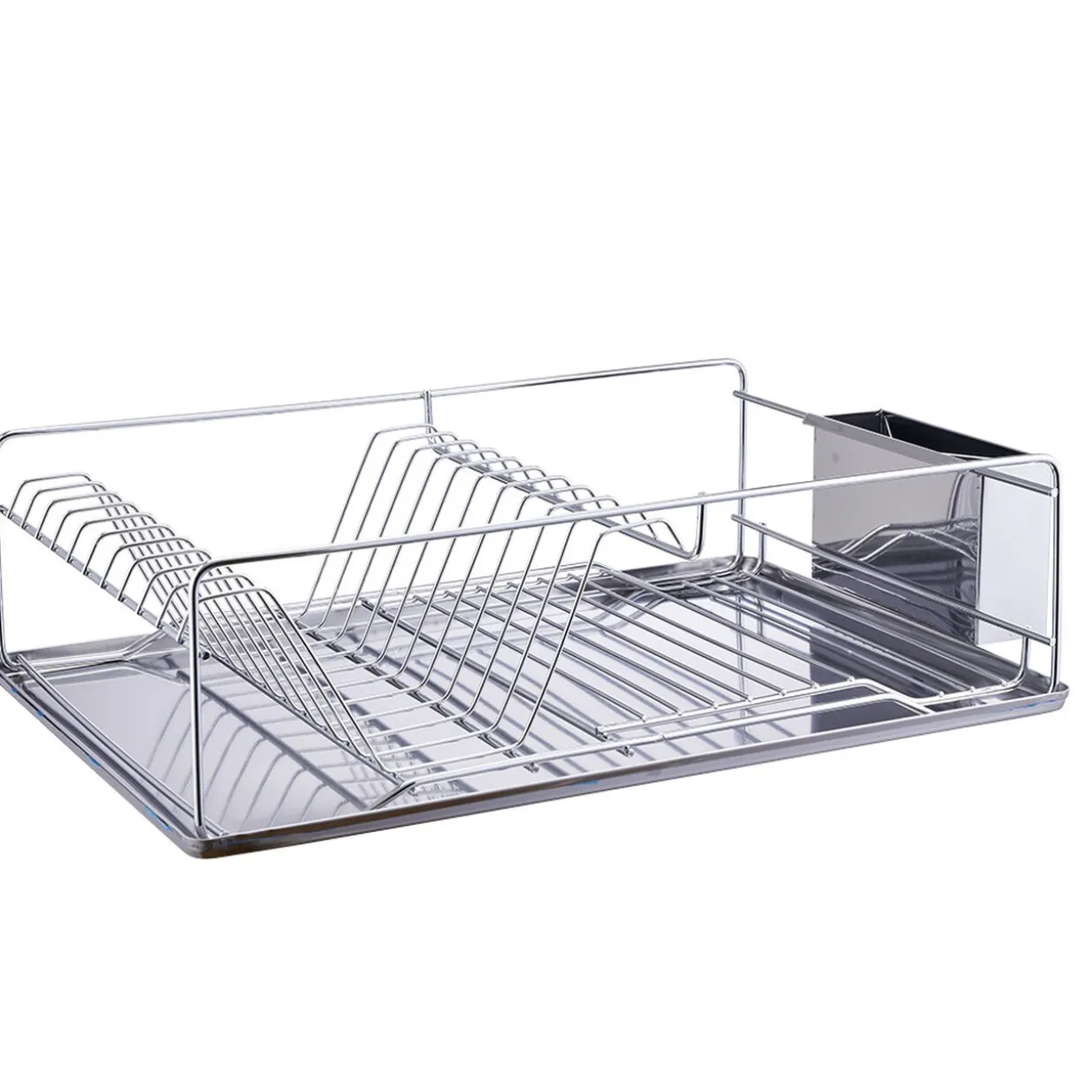 Égouttoir à vaisselle avec porte-couverts inox