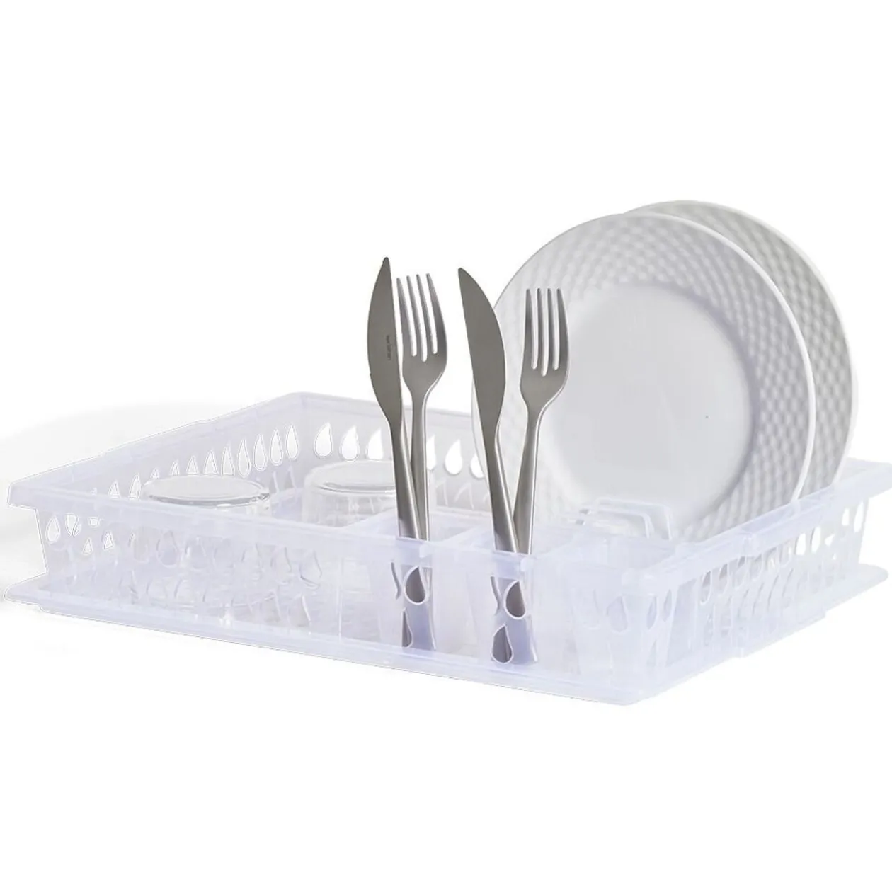 Égouttoir à vaisselle en plastique transparent