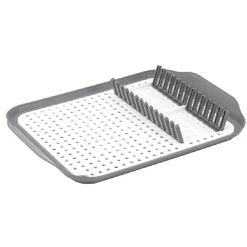Égouttoir à vaisselle 30,3x41,5x3,8cm plastique gris et blanc
