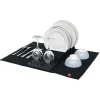 Égouttoir avec tapis pliable noir 11 rangées 12 picots