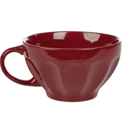 Jumbo en faïence côtelé 55 cl uni rouge