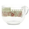 Jumbo en verre 70 cl transparent motif bloc note petit déjeuner
