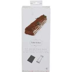 Kit bûche de Noël faux bois