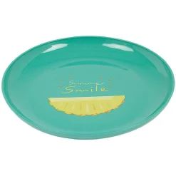 Lot de 4 assiettes à dessert bleu Ananas Summer smile