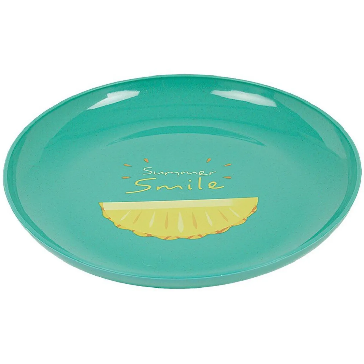 Lot de 4 assiettes à dessert bleu Ananas Summer smile
