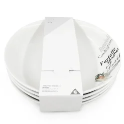Lot de 4 assiettes à pâtes en porcelaine