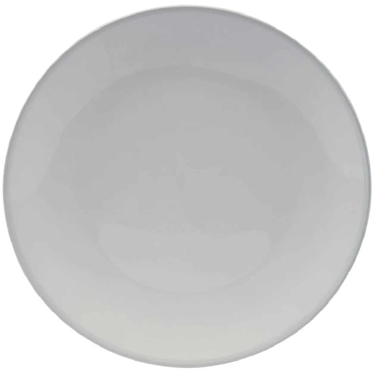 Lot de 4 assiettes plates rondes porcelaine blanche avec liseré coloré