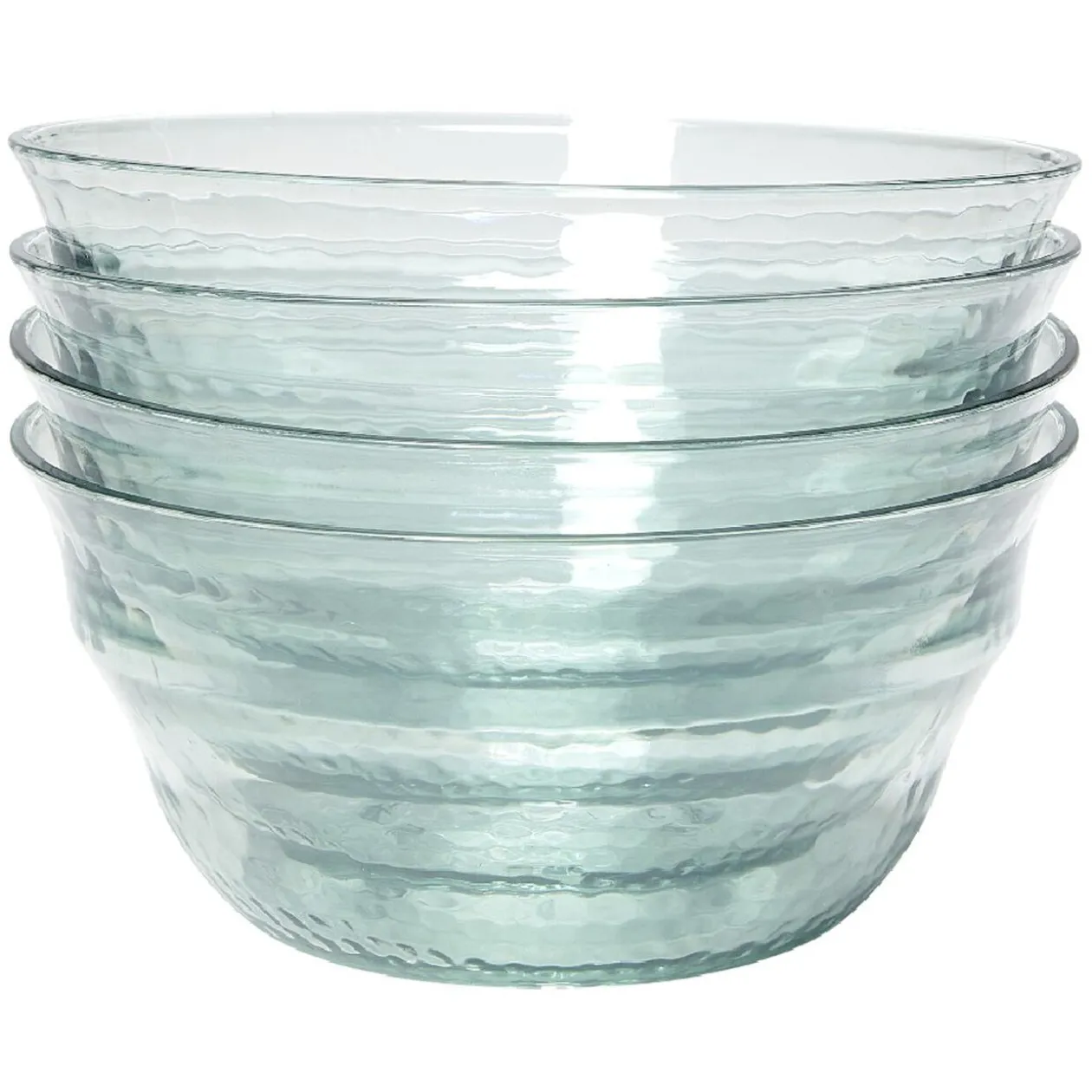 Lot de 4 coupelles en plastique effet martelé