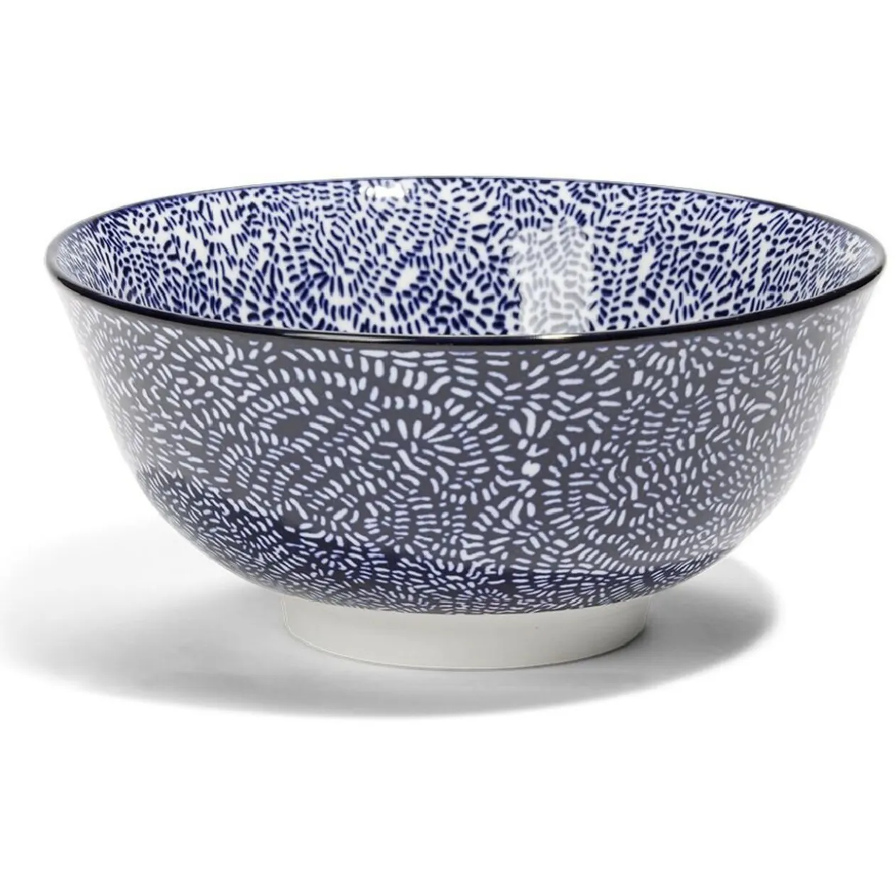 Lot de 4 coupelles 300ml porcelaine Ø15cm bleu et blanc