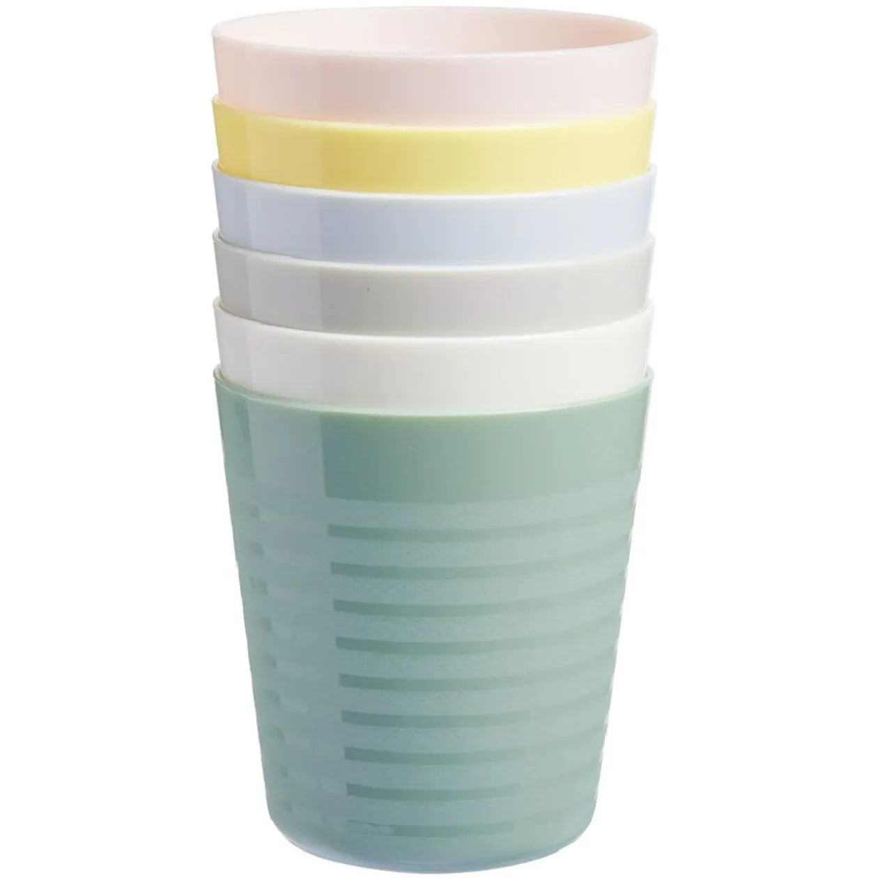 Lot de 6 gobelets en plastique réutilisable 230 ml