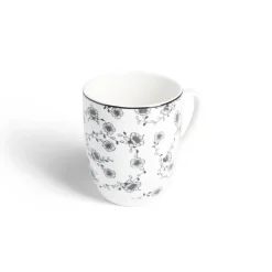 Lot de 4 mugs 200ml porcelaine Ø8,8x10,4cm noir et blanc