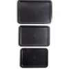 Lot de 3 plaques à four métal noir 38/43/48x29cm